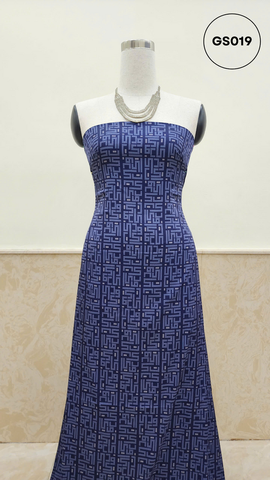 Monogram Navy Kain Pasang Sutera Dobby 30D - Bidang 60 (GS019)