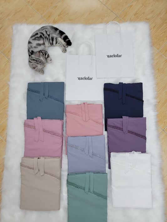 Telekung Naelofar Daniya Collection FREE Woven Bag (10ME)
