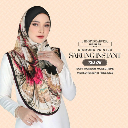 Jimmy Scarves Hijab Inspired Instant Sarung Crepe Collection (12U)