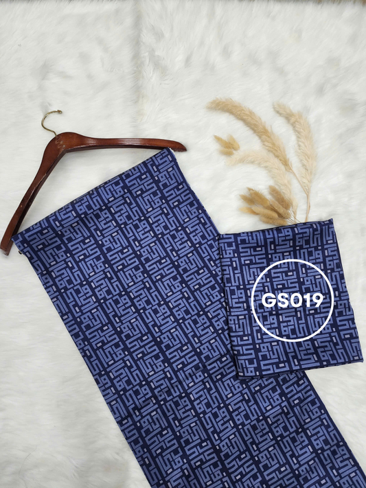 Monogram Navy Kain Pasang Sutera Dobby 30D - Bidang 60 (GS019)