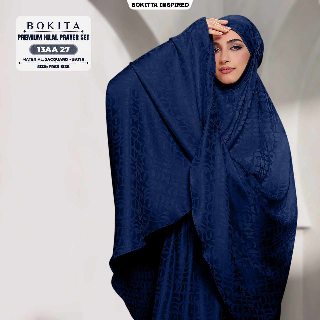 Bokitta Telekung Hilal Jacquard Satin Free Zip Bag & Woven Bag - (13AA)