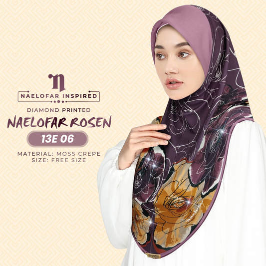 Naelofar Hijab Inspired Rosen Instant Sarung Crepe Collection (13E)