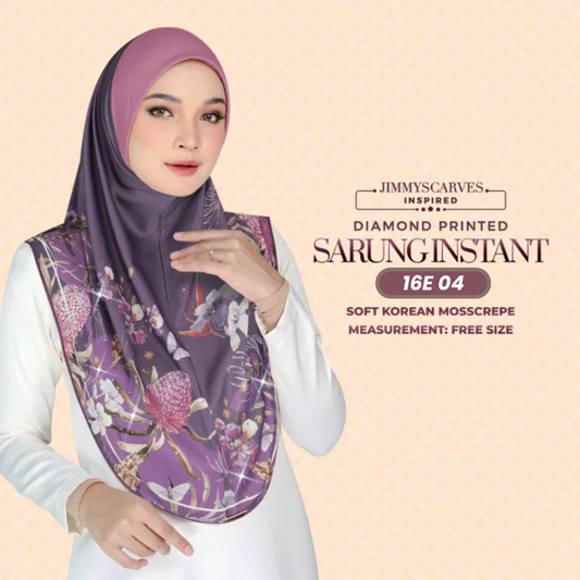 Jimmy Scarves Hijab Inspired Instant Sarung Crepe Collection (16E)