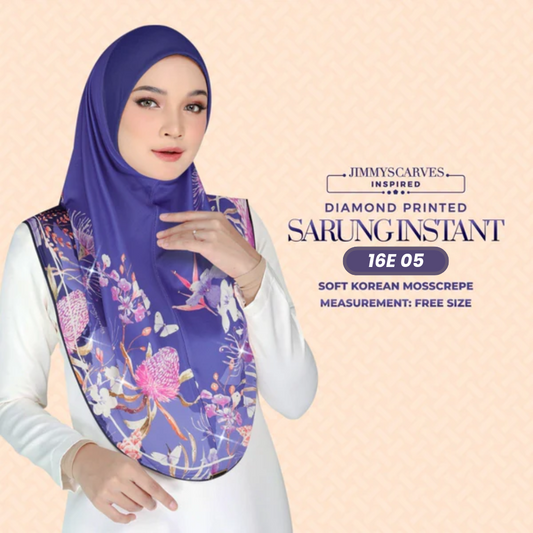 Jimmy Scarves Hijab Inspired Instant Sarung Crepe Collection (16E)