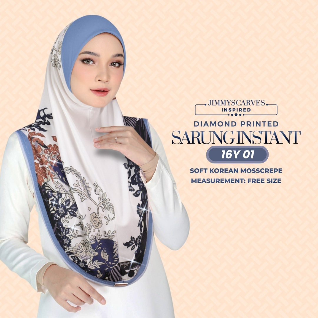 Jimmy Scarves Hijab Inspired Instant Sarung Crepe Collection (16Y)