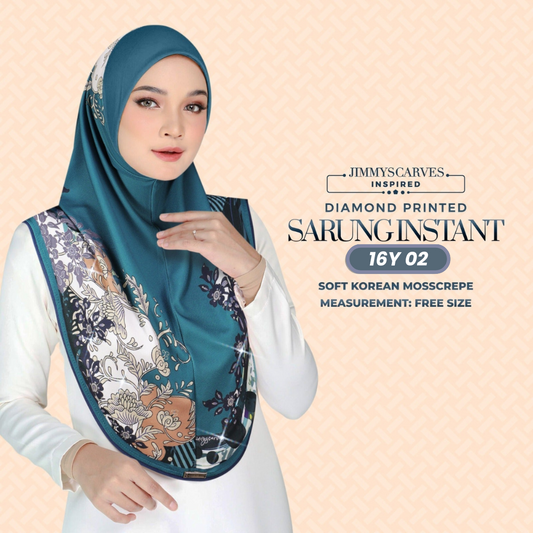 Jimmy Scarves Hijab Inspired Instant Sarung Crepe Collection (16Y)