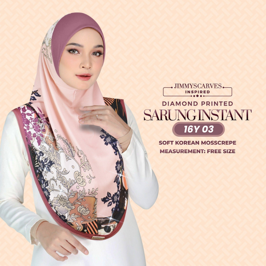 Jimmy Scarves Hijab Inspired Instant Sarung Crepe Collection (16Y)