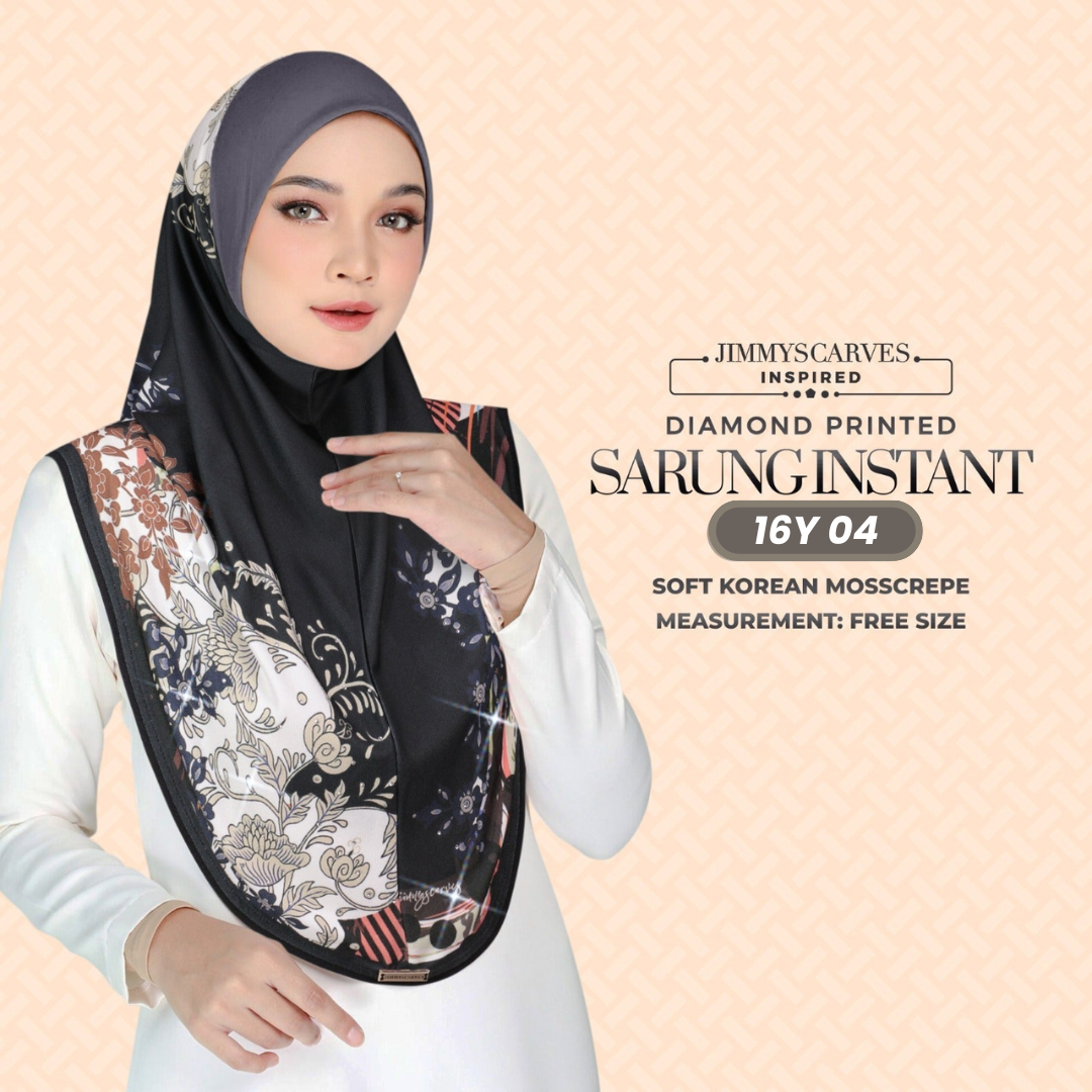 Jimmy Scarves Hijab Inspired Instant Sarung Crepe Collection (16Y)
