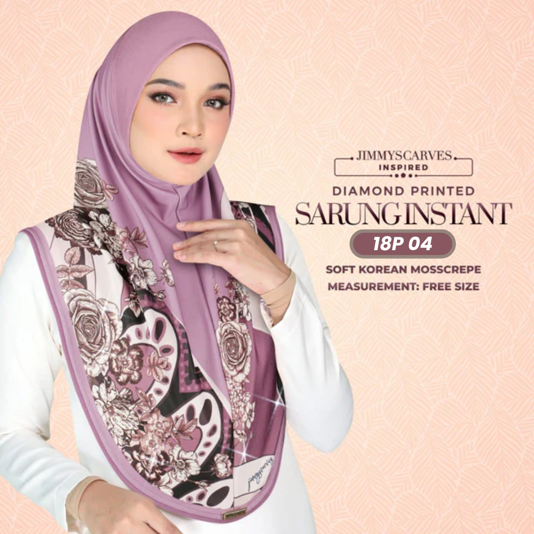 Jimmy Scarves Hijab Inspired Instant Sarung Crepe Collection (18P)