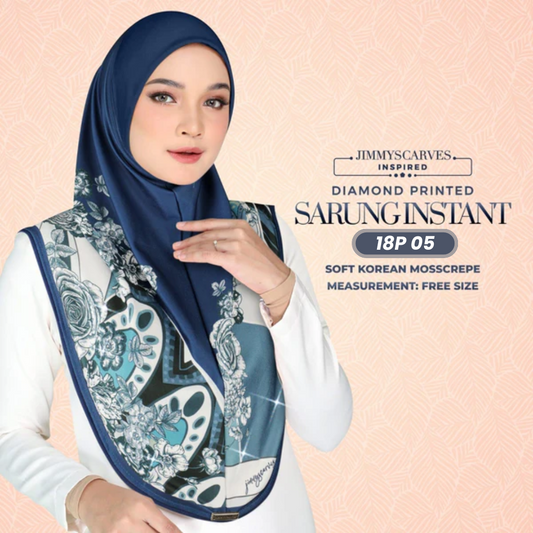 Jimmy Scarves Hijab Inspired Instant Sarung Crepe Collection (18P)