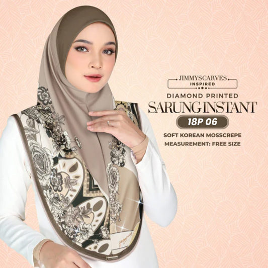 Jimmy Scarves Hijab Inspired Instant Sarung Crepe Collection (18P)
