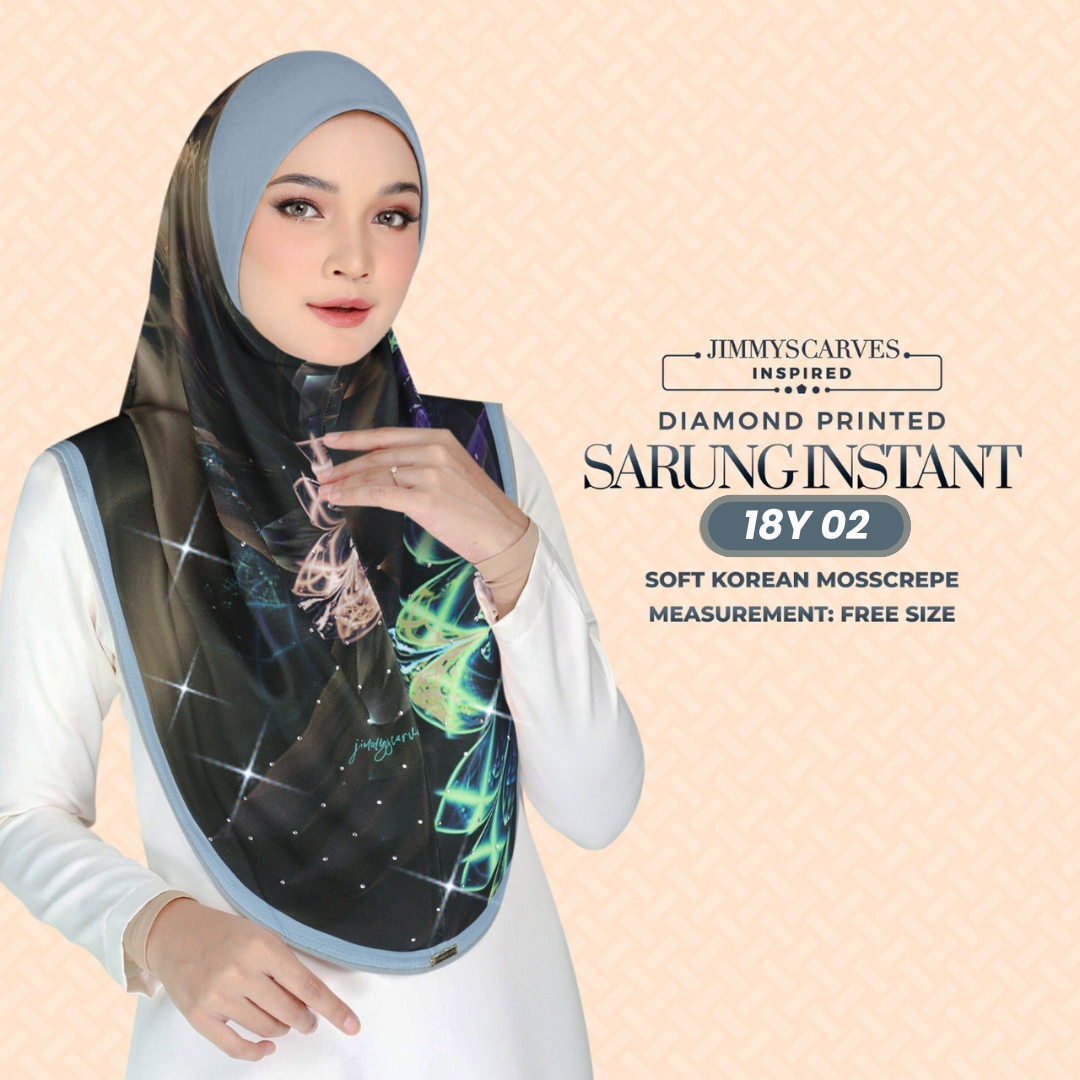 Jimmy Scarves Hijab Inspired Instant Sarung Crepe Collection (18Y)