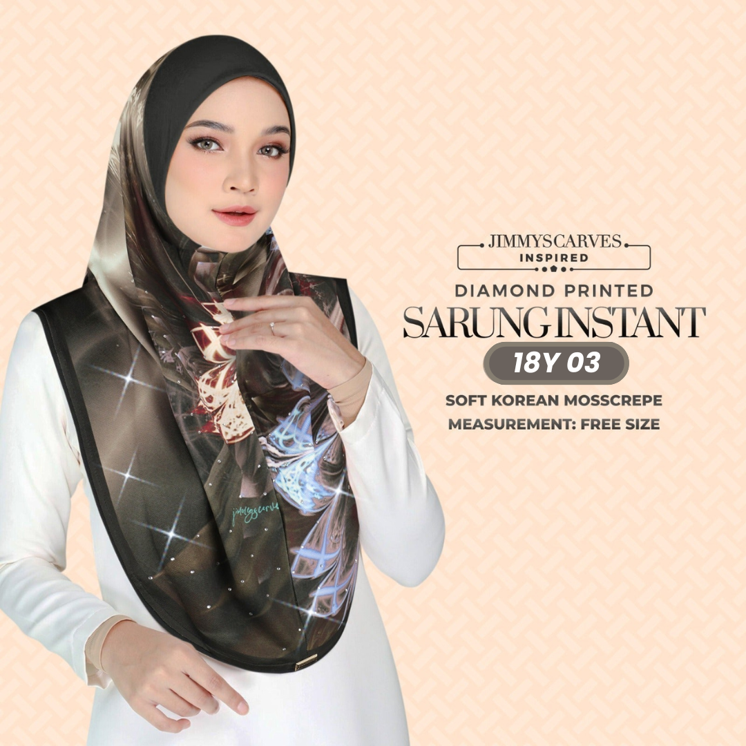Jimmy Scarves Hijab Inspired Instant Sarung Crepe Collection (18Y)