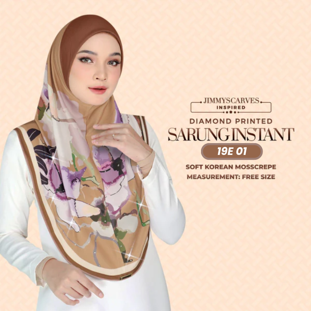 Jimmy Scarves Hijab Inspired Instant Sarung Crepe Collection (19E)