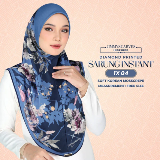 Jimmy Scarves Hijab Inspired Instant Sarung Crepe Collection (1X)