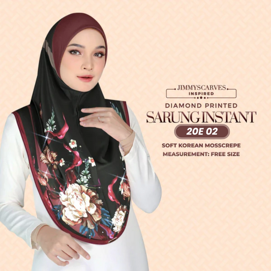Jimmy Scarves Hijab Inspired Instant Sarung Crepe Collection (20E)