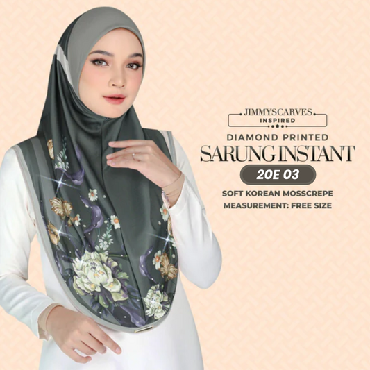 Jimmy Scarves Hijab Inspired Instant Sarung Crepe Collection (20E)