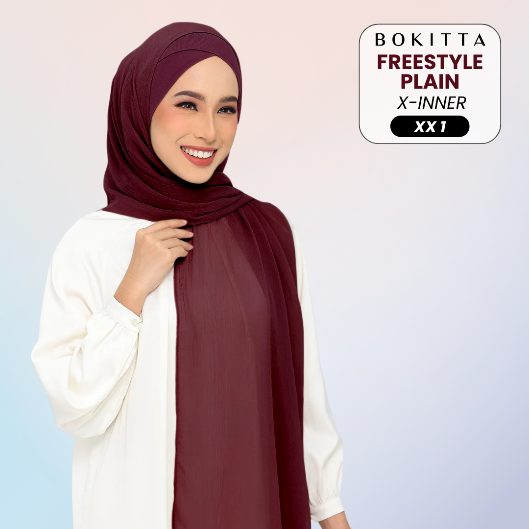 Bokitta Inspired Plain Collection In Maroon - Free Box