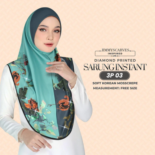 Jimmy Scarves Hijab Inspired Instant Sarung Crepe Collection (3P)