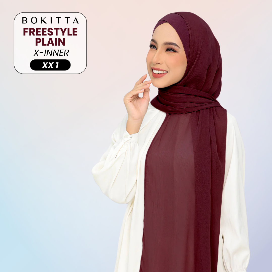 Bokitta Inspired Plain Collection In Maroon - Free Box