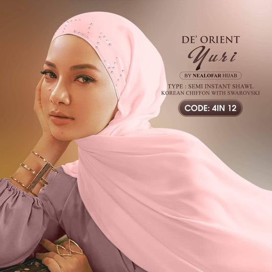 Naelofar Hijab Inispired De'Orient Yuri Semi Instant Plain Collection (4IN)