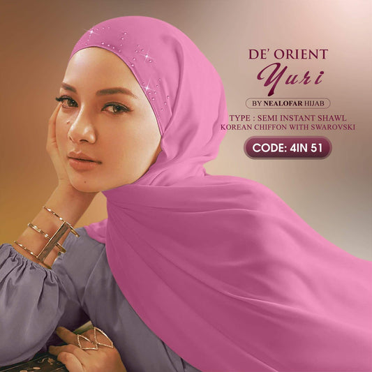 Naelofar Hijab Inispired De'Orient Yuri Semi Instant Plain Collection (4IN)