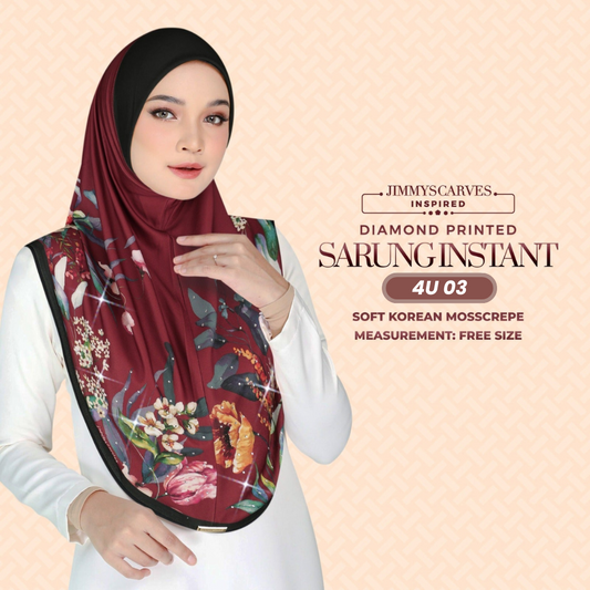Jimmy Scarves Hijab Inspired Instant Sarung Crepe Collection (4U)