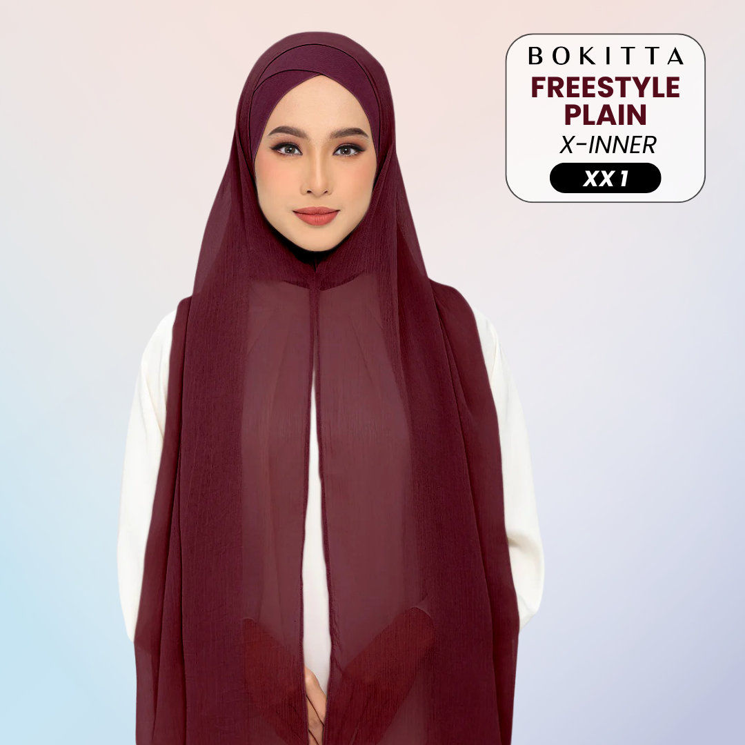 Bokitta Inspired Plain Collection In Maroon - Free Box