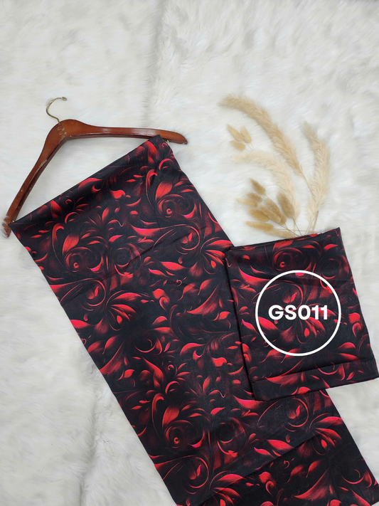 Midnight Scarlet Kain Pasang Sutera Dobby 30D - Bidang 60 (GS011)