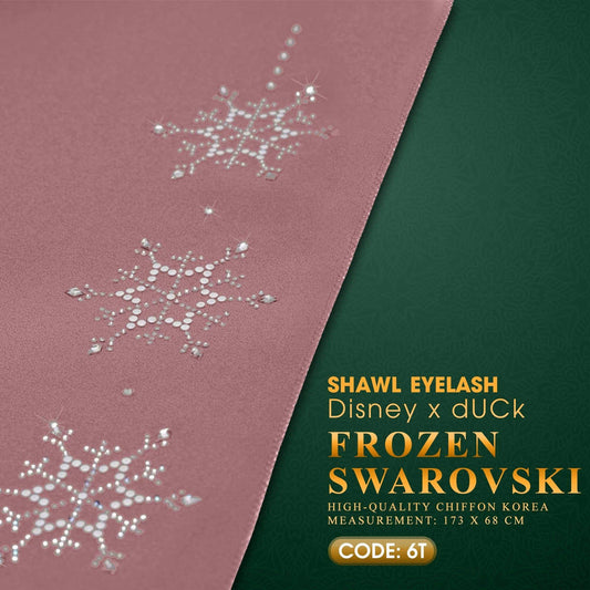 dUCk Inspired Frozen Swarovski Shawl Eyelash Plain Collection (6T)