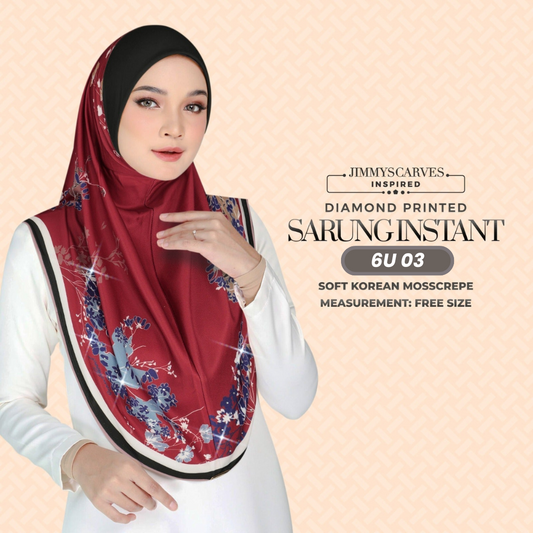 Jimmy Scarves Hijab Inspired Instant Sarung Crepe Collection (6U)
