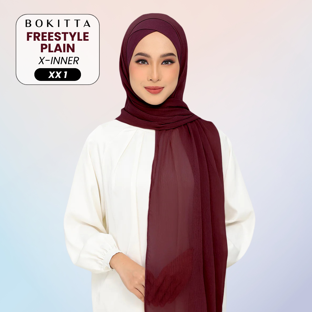 Bokitta Inspired Plain Collection In Maroon - Free Box