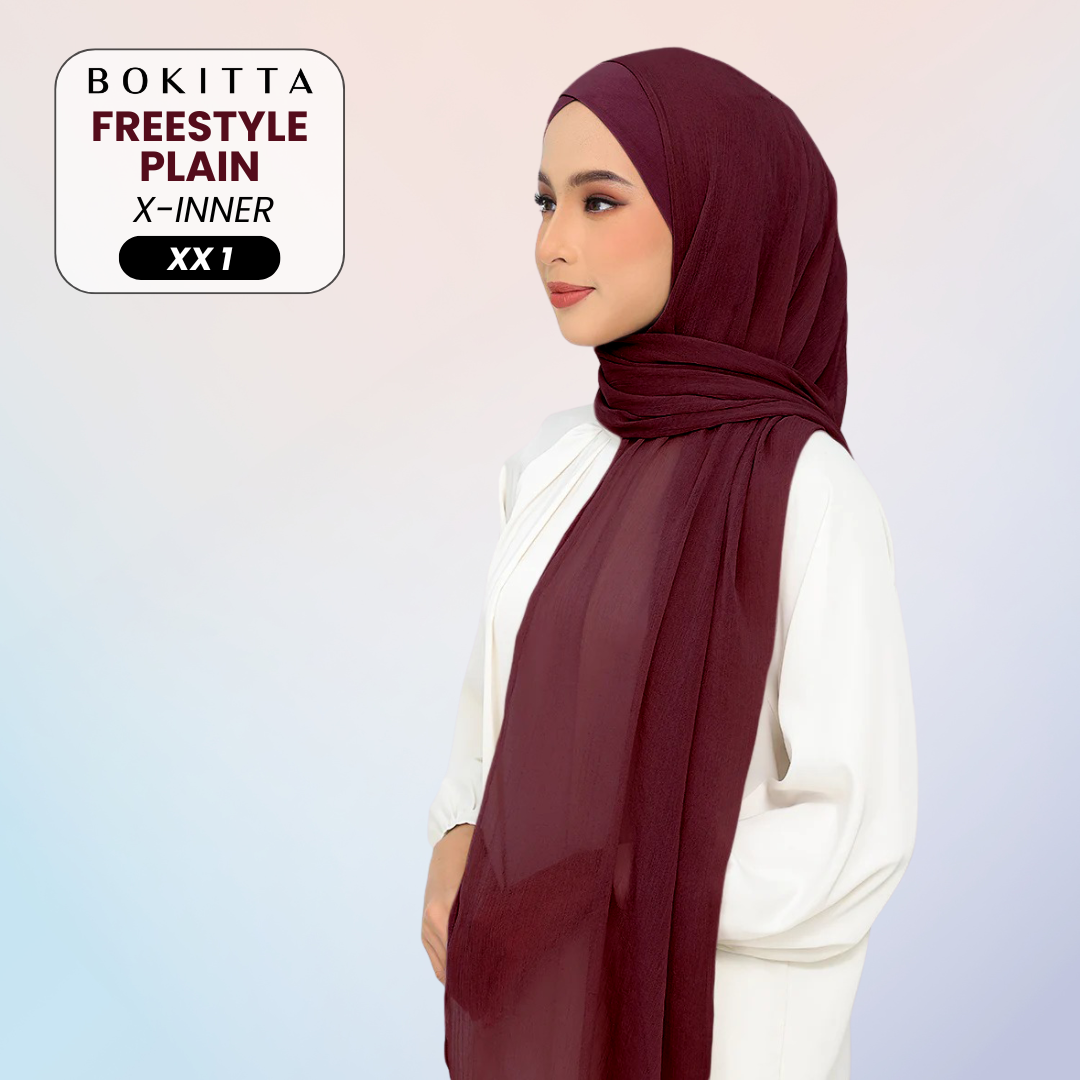 Bokitta Inspired Plain Collection In Maroon - Free Box