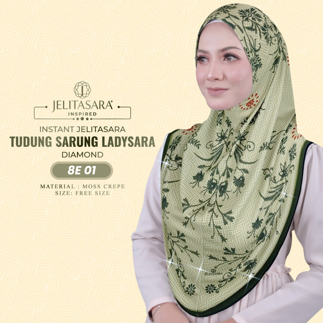 Jelitasara Hijab Inspired Instant Sarung Crepe Collection (8E)