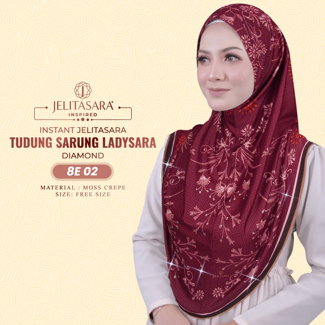 Jelitasara Hijab Inspired Instant Sarung Crepe Collection (8E)