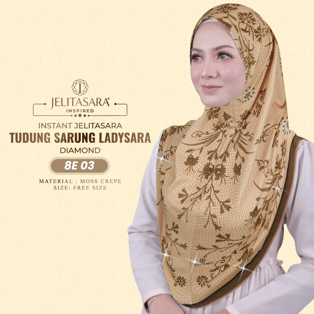 Jelitasara Hijab Inspired Instant Sarung Crepe Collection (8E)
