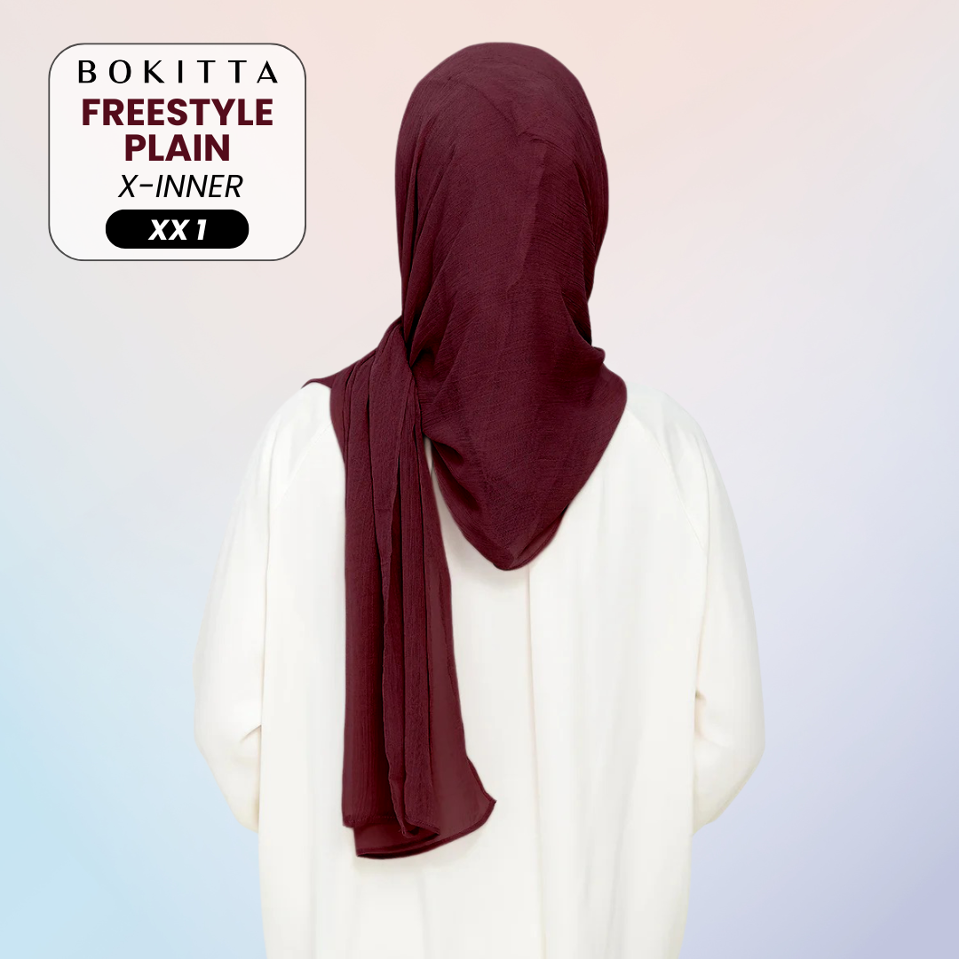 Bokitta Inspired Plain Collection In Maroon - Free Box