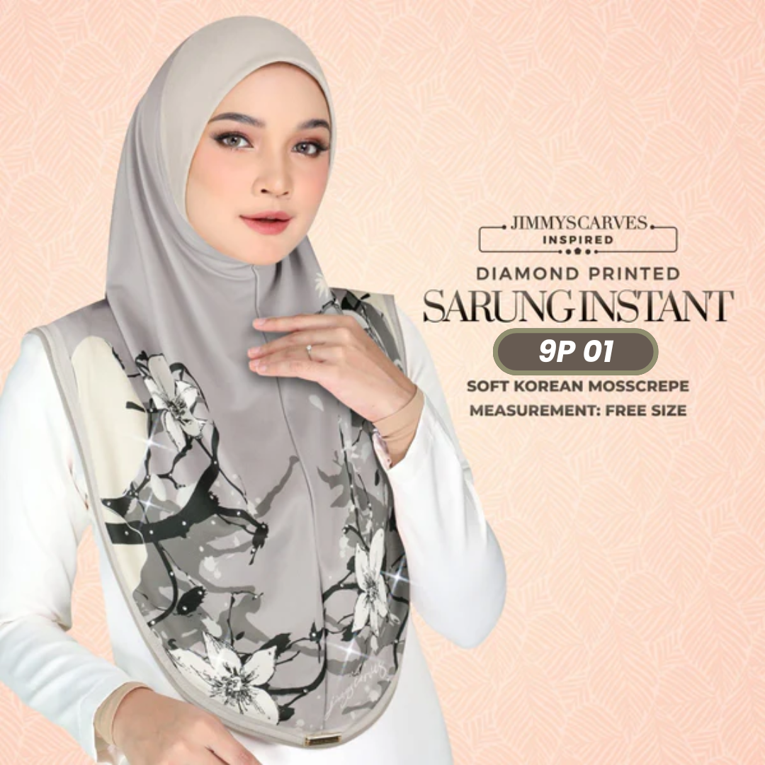 Jimmy Scarves Hijab Inspired Instant Sarung Crepe Collection (9P)