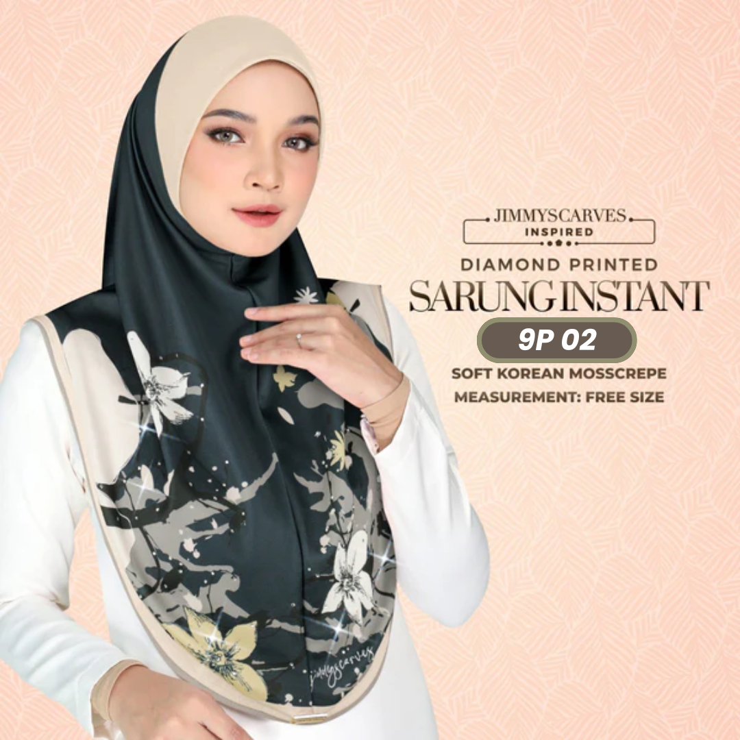 Jimmy Scarves Hijab Inspired Instant Sarung Crepe Collection (9P)