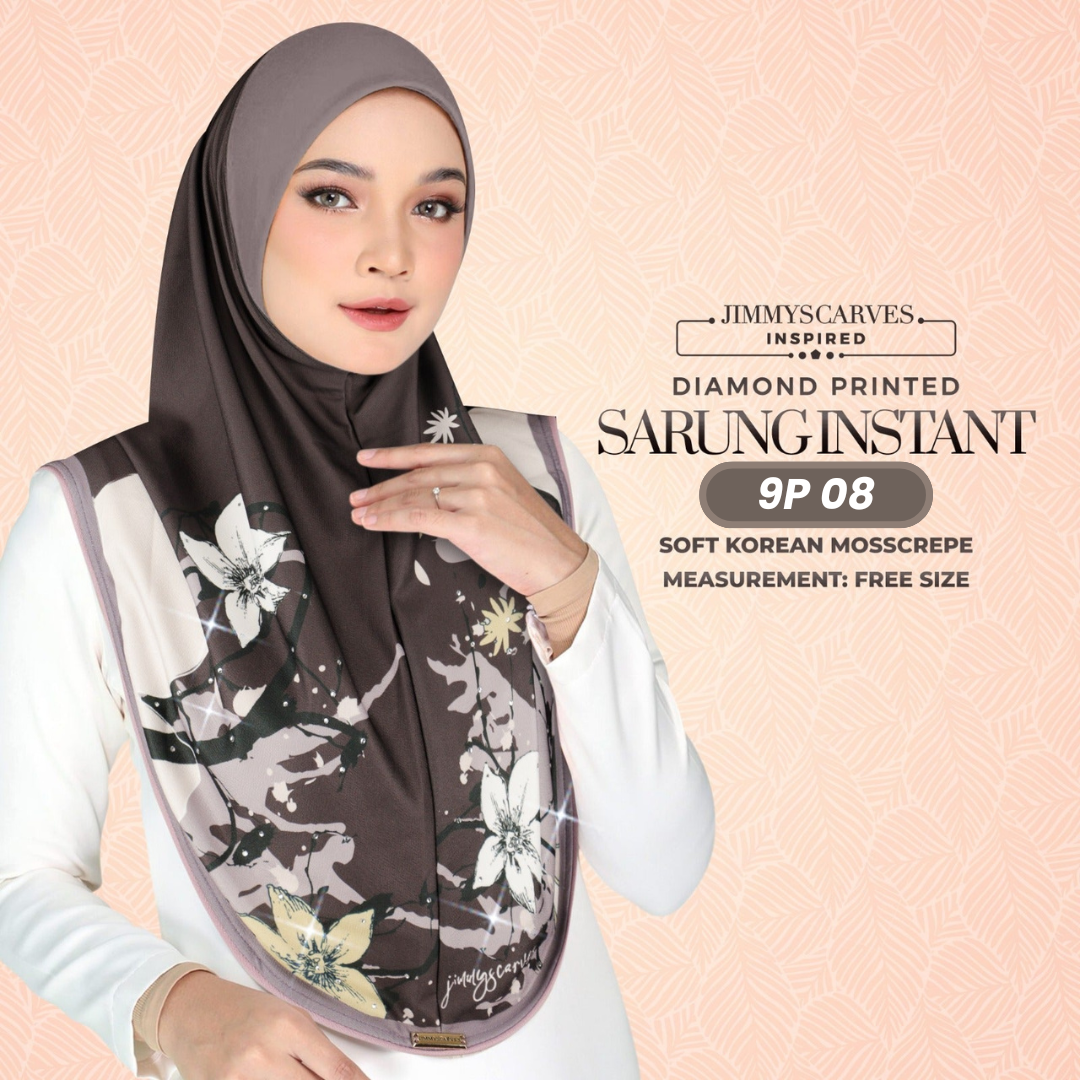 Jimmy Scarves Hijab Inspired Instant Sarung Crepe Collection (9P)