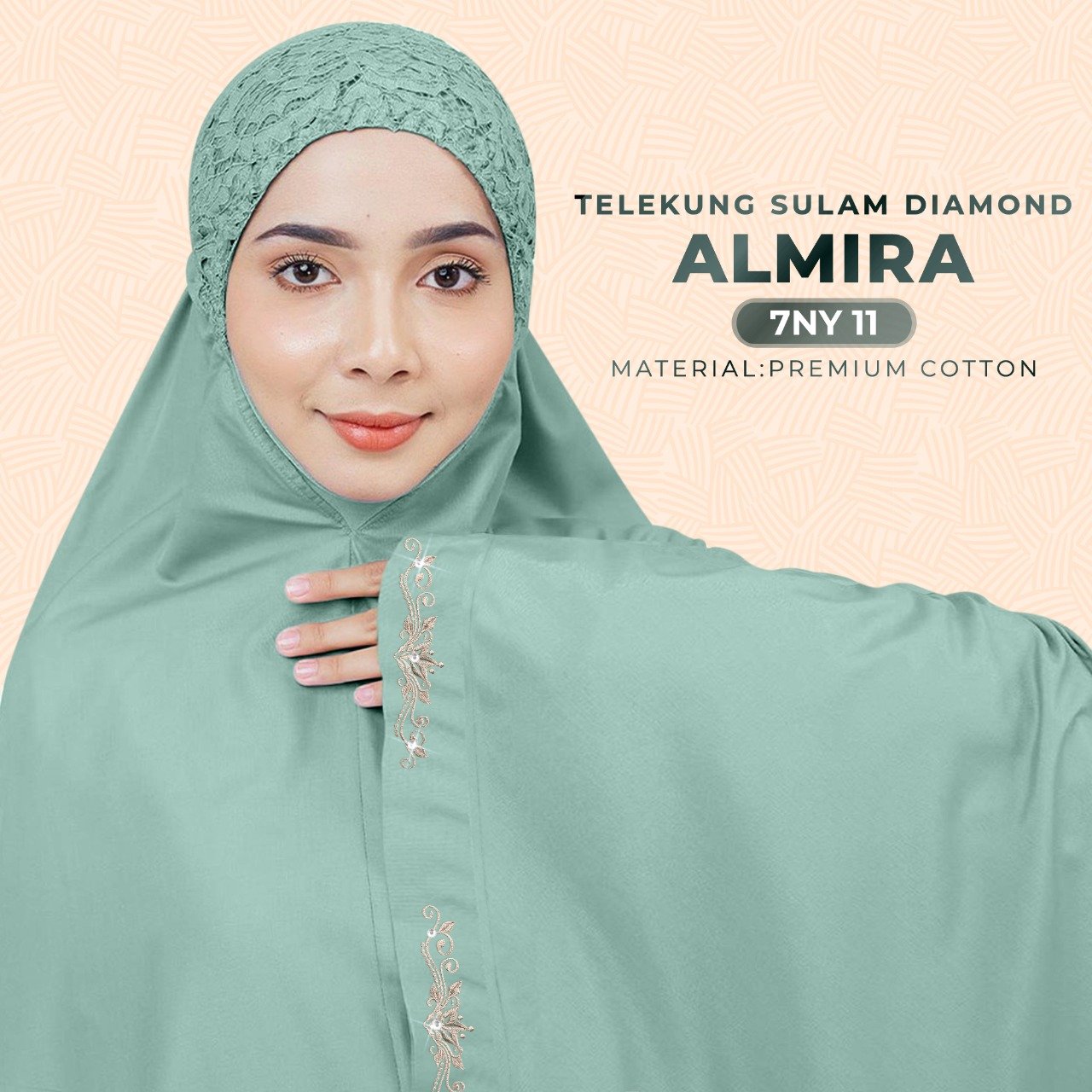 SARONY Telekung Sulam Diamond Almira Collection - Free Woven Bag RM29