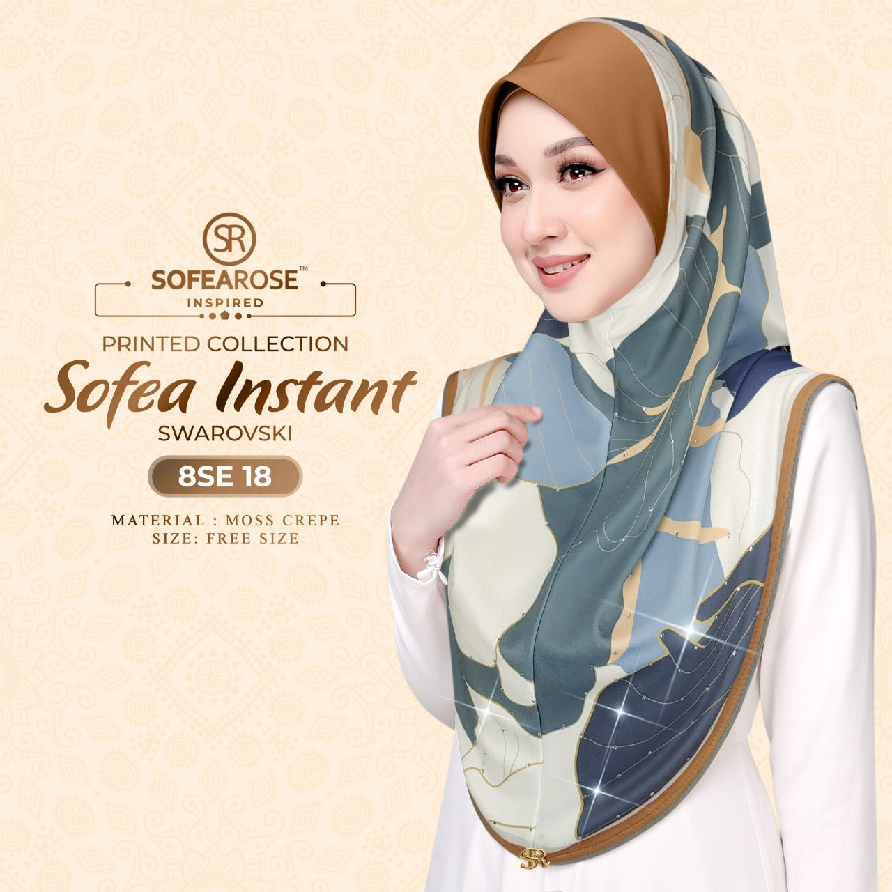 Sofearose Printed Instant Sarung Swarovski Collection