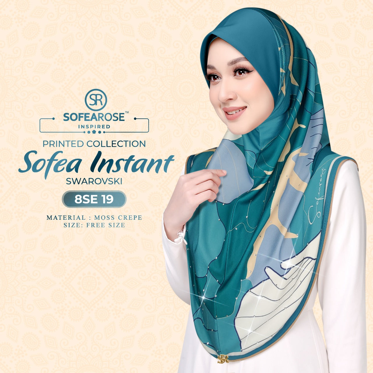 Sofearose Printed Instant Sarung Swarovski Collection