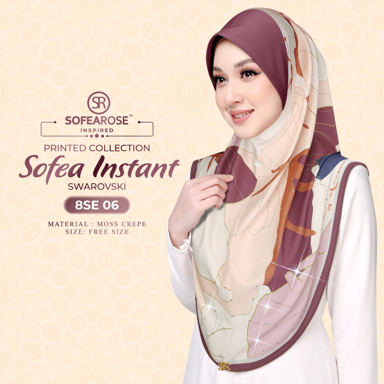 Sofearose Printed Instant Sarung Swarovski Collection