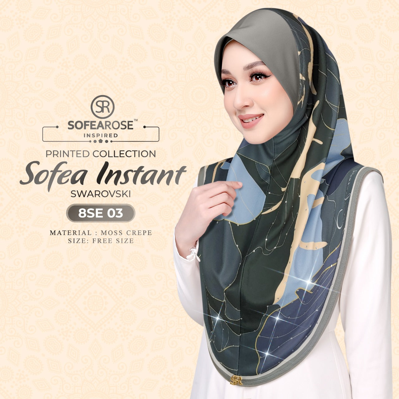 Sofearose Printed Instant Sarung Swarovski Collection