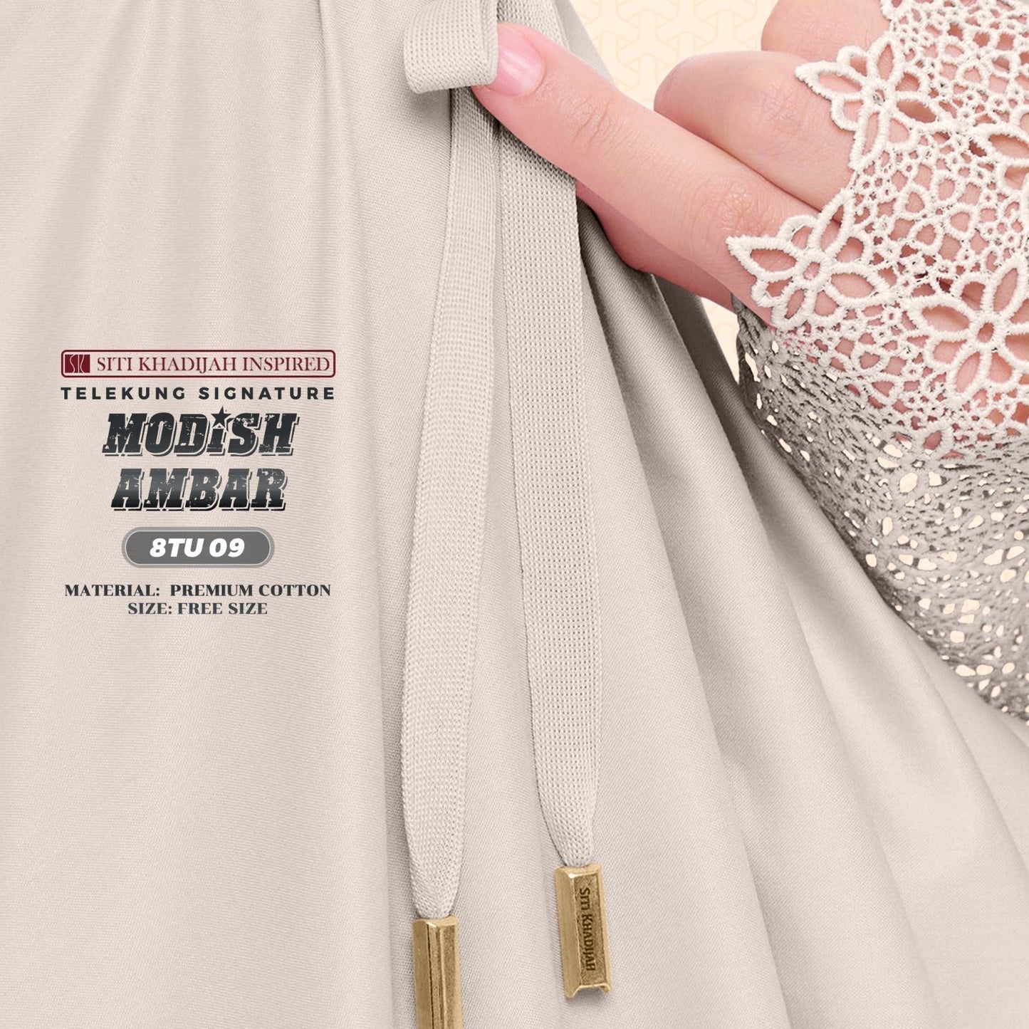 Telekung Siti Khadijah Inspired Modish Ambar Collection - Free Woven Bag (8TU)