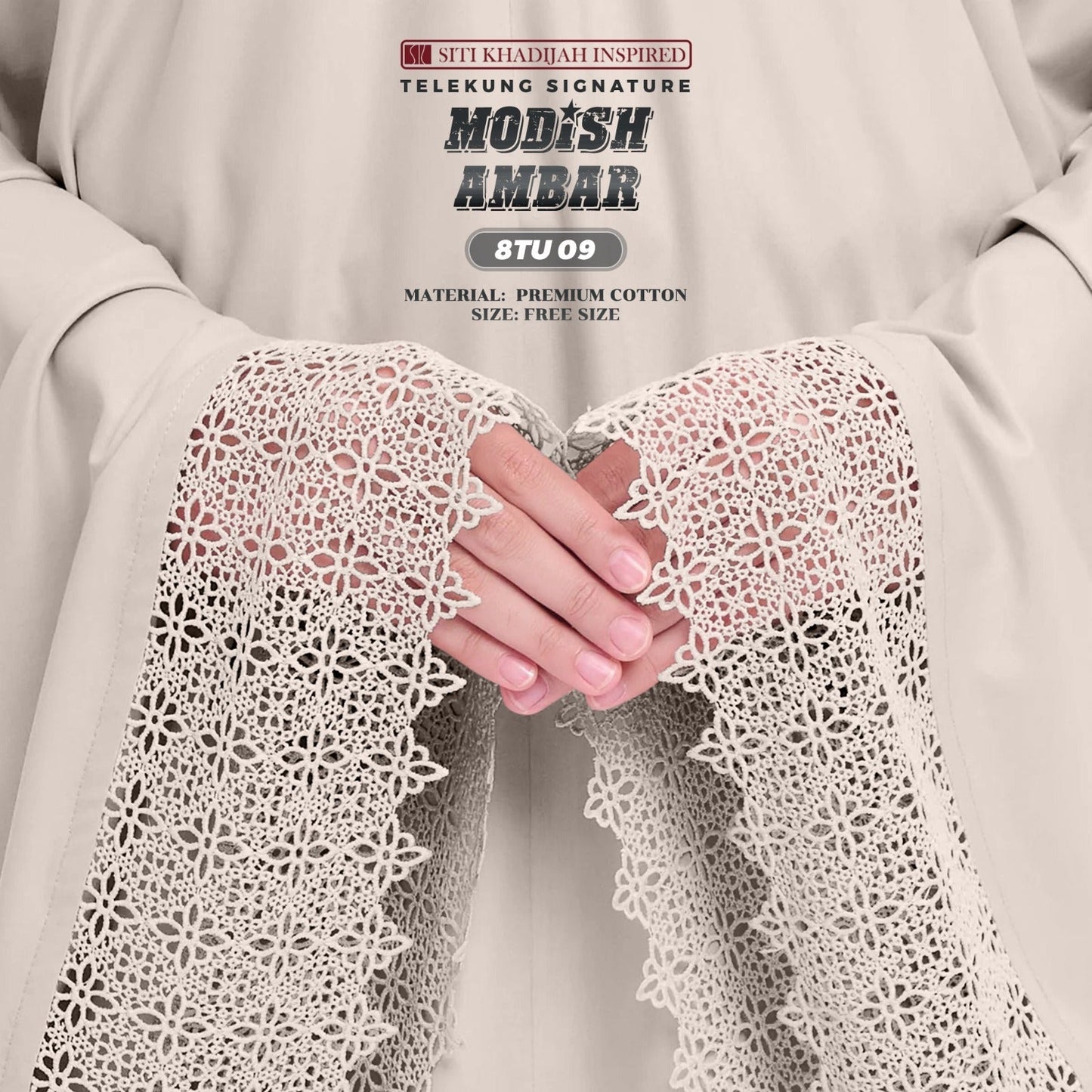 Telekung Siti Khadijah Inspired Modish Ambar Collection - Free Woven Bag (8TU)