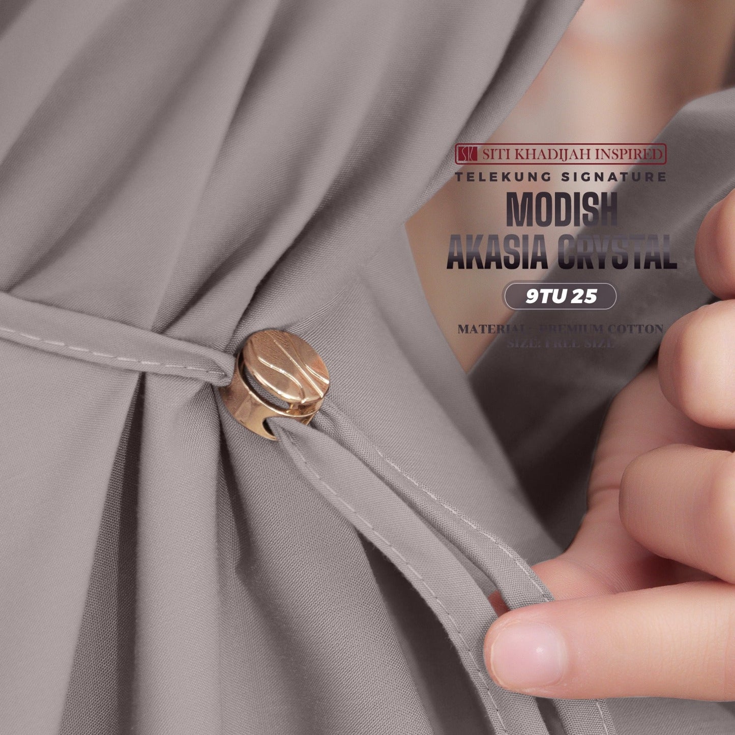 Telekung Siti Khadijah Inspired Modish Akasia Crystal Collection - Free Wovenbag (9TU)