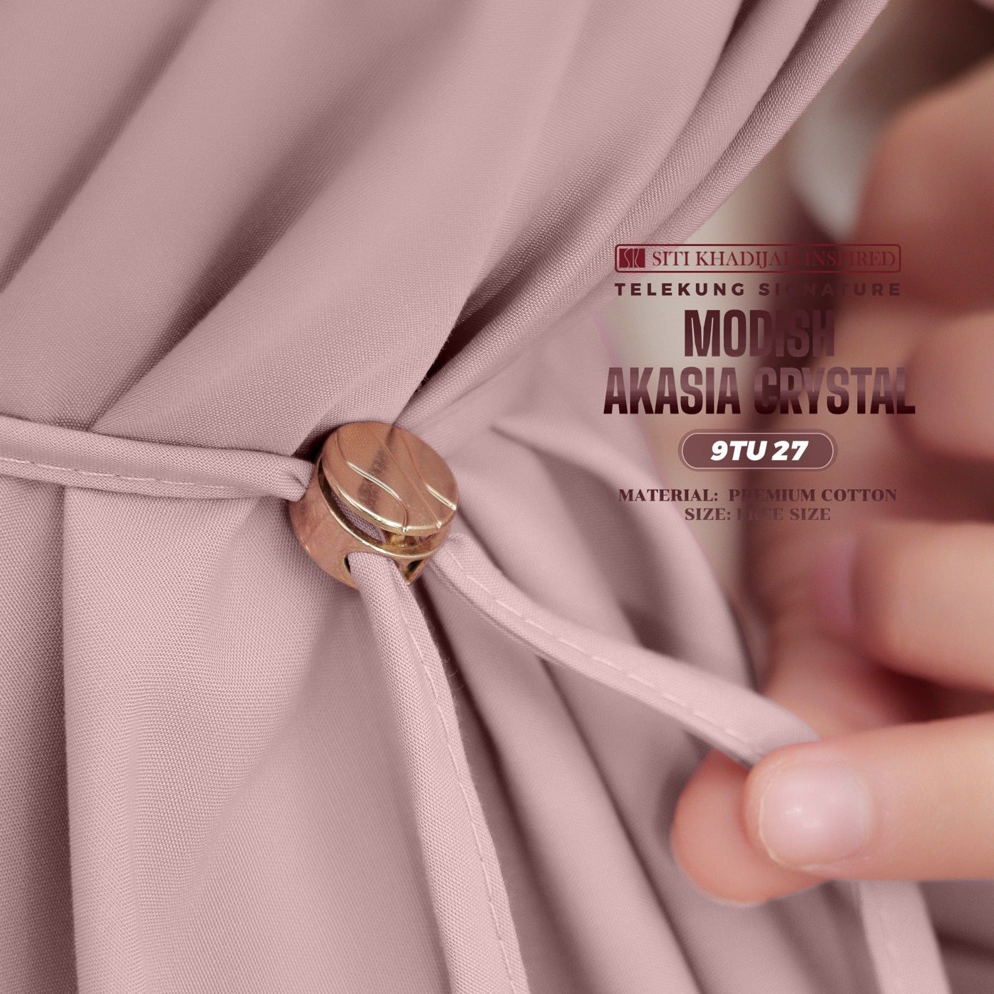 Telekung Siti Khadijah Inspired Modish Akasia Crystal Collection - Free Wovenbag (9TU)
