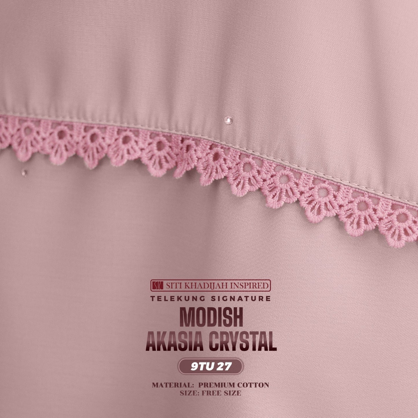 Telekung Siti Khadijah Inspired Modish Akasia Crystal Collection - Free Wovenbag (9TU)